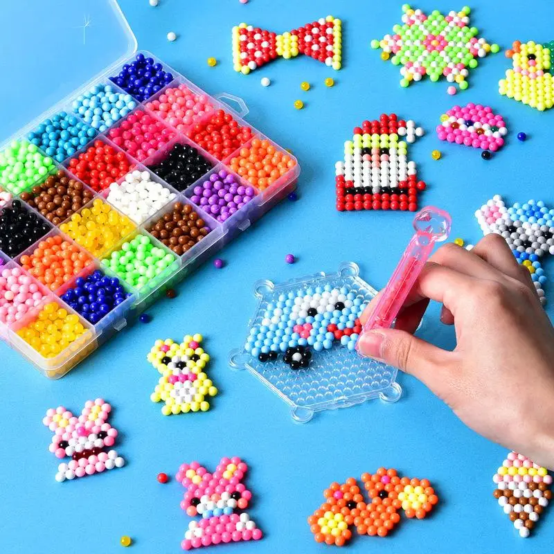 1000 Buc/Cutie DIY jet de Apă Magic Margele lucrate Manual Set de Jucării pentru Copii de Culoare Margele de Cristal Puzzle Meșteșug Kit Cadou Varietate de Fasole Jucarii Imagine 0