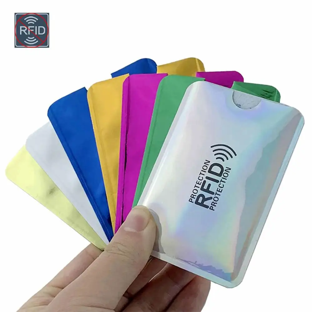 10buc Anti Rfid Portofel Blocarea Cititor de Blocare Card Bancar Identitate a Titularului de Card Bancar Caz Proteja de Metal de Credit NFC Titularul de Aluminiu 6*9.3 cm Imagine 0
