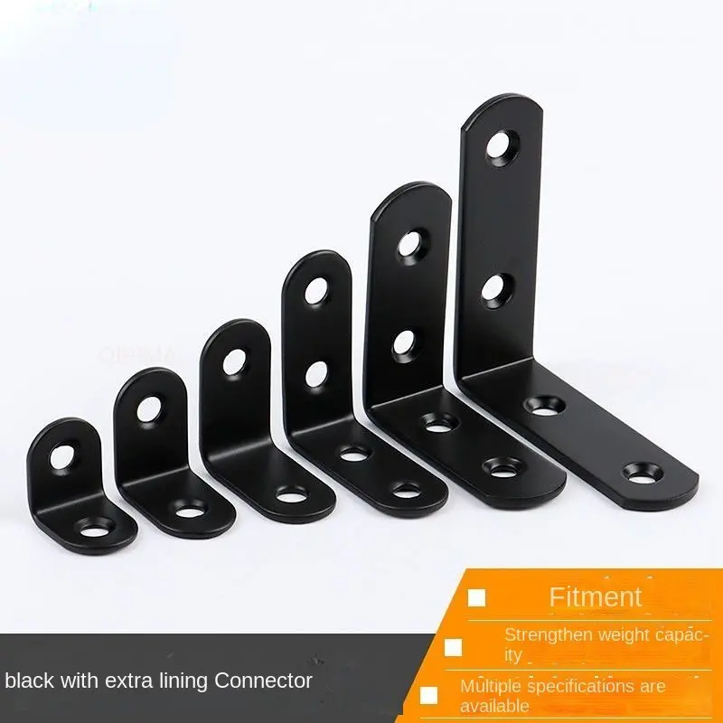 Colțuri Bretele Mobilier Hardware-1buc Oțel Inoxidabil de Sprijin Negru în Formă de L, Suporturi cu Fixare în Unghi Drept Imagine 0