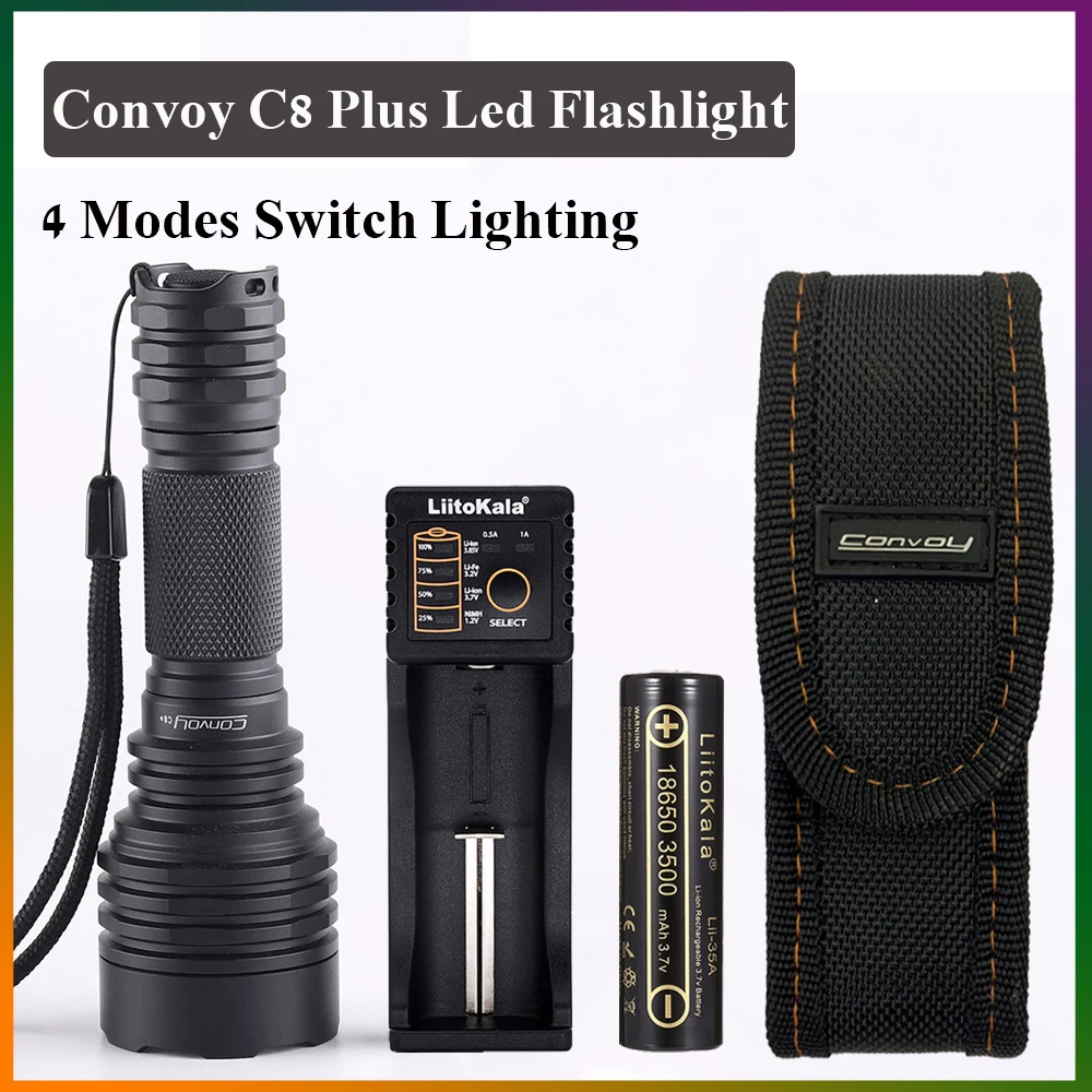 Convoiul C8 Plus Cu Luminous SST40 LED Portabil cu lanterna Lanterna Pentru 4 Moduri de a Comuta de Iluminat în aer liber Drumetii, Camping Lanterna Imagine 0