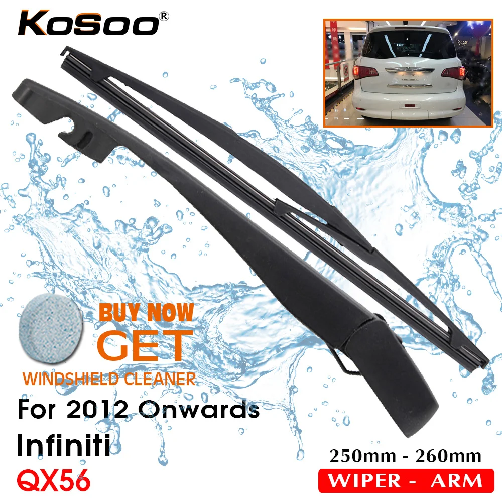 KOSOO Auto Spate Lama Pentru Infiniti QX56,250mm 2012 lunetei Ștergătorul de Parbriz Lamele Braț,Mașina de Styling, Accesorii Imagine 0