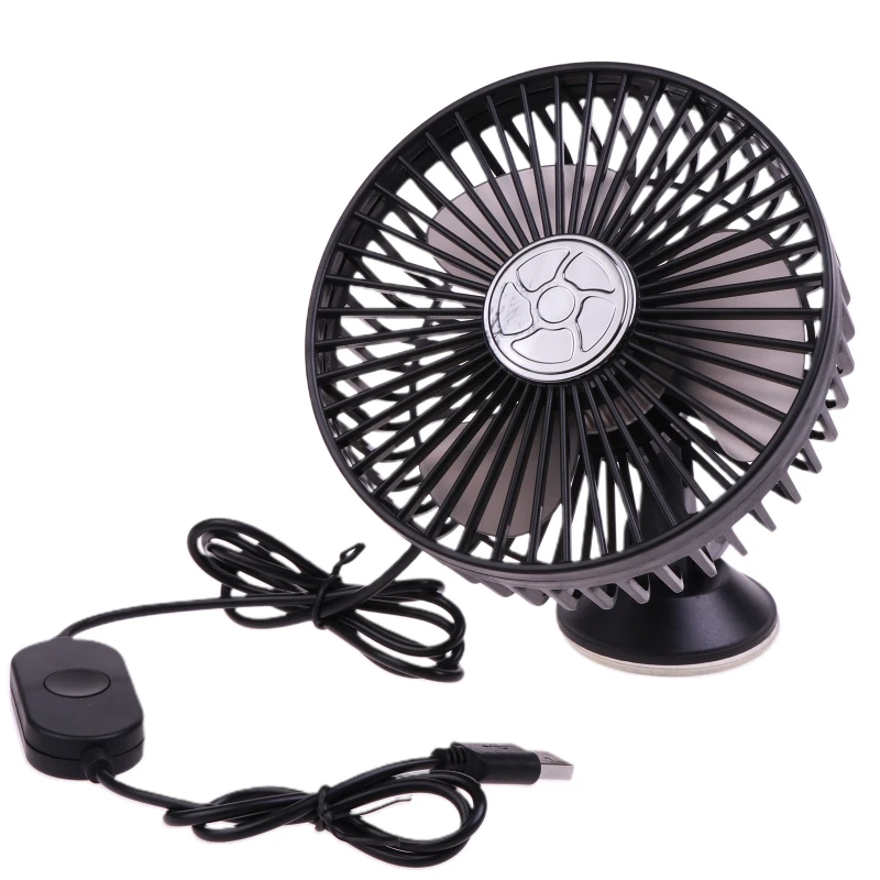 Rotativ 360° USB Fan Masina cu ventuza de Bord Fan Mașină Automată de Răcire Cooler Ventilator Vehicul Ventilator pentru Camping în aer liber Imagine 0