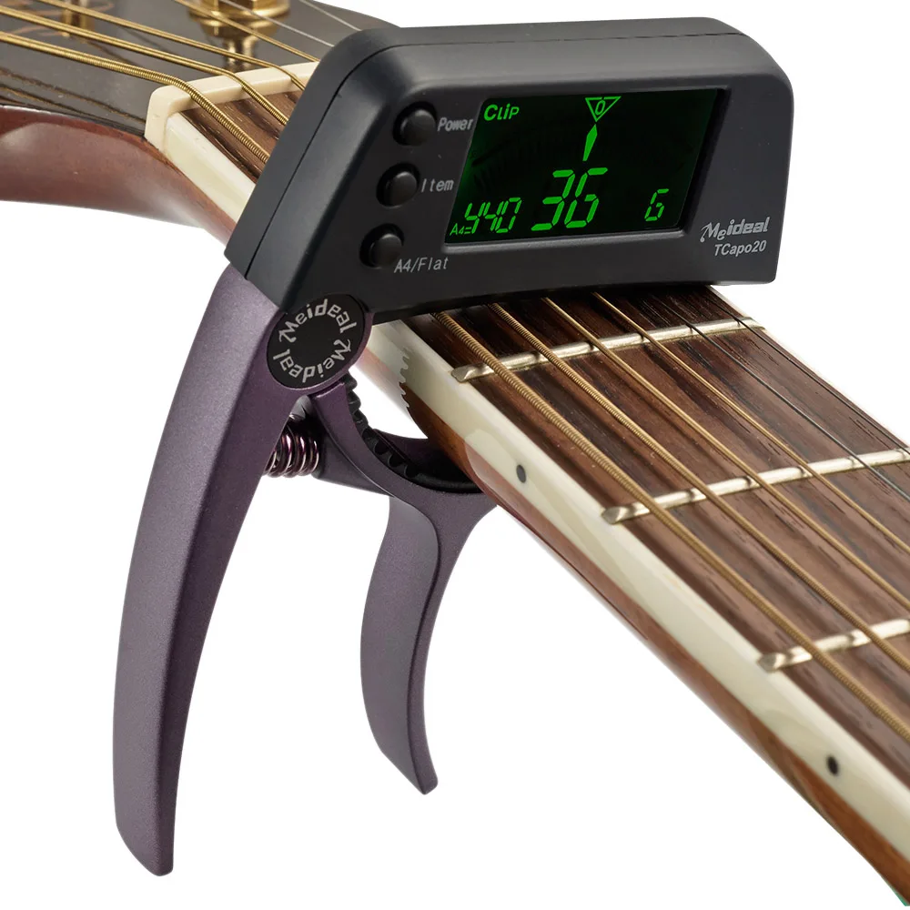 Tuner chitara Clip-on Chromatic Tuner Digital Display LCD Dimensiune Mini Tuner pentru Chitara Acustica, Ukulele Tuner Vioara Accesoriu Imagine 0
