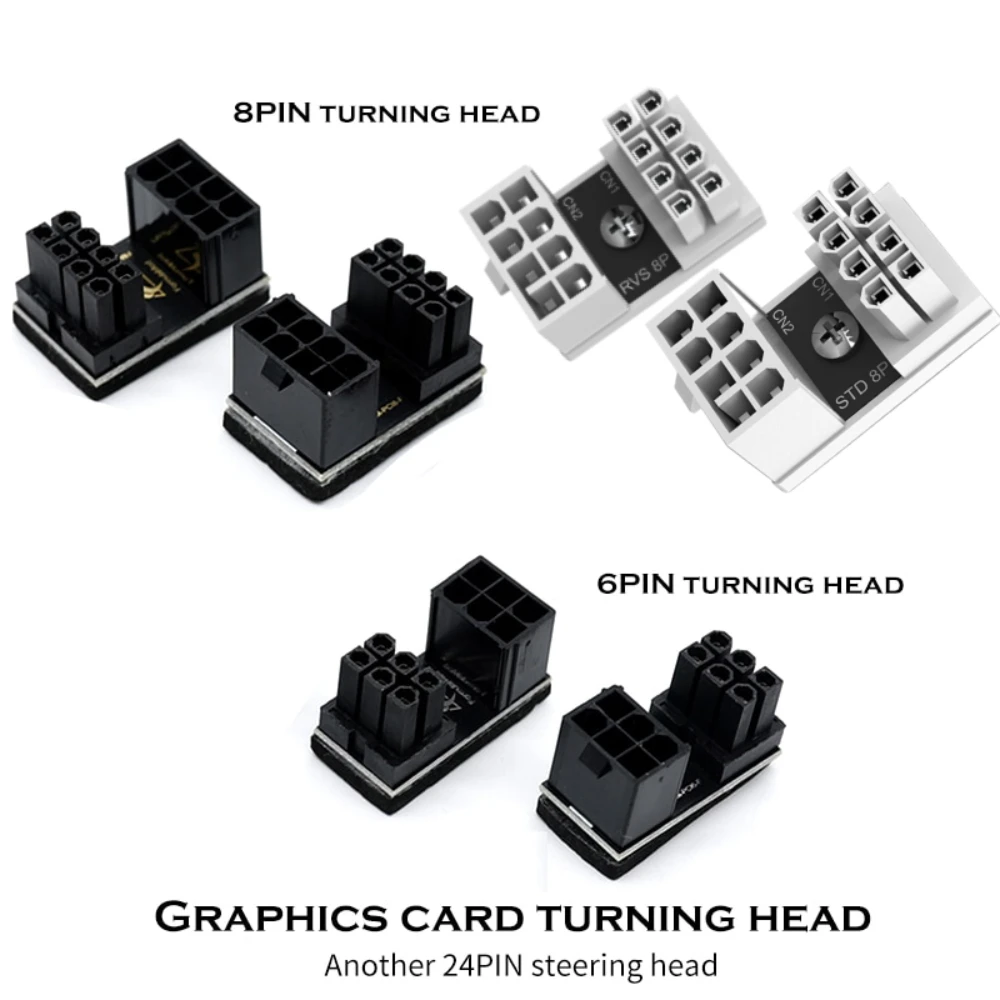 VGA, PSU Adaptor Cot Cap, GPU servodirectie Conector PCI-E ATX 6pini 8pini la 180 de Grade de Rotație Imagine 0