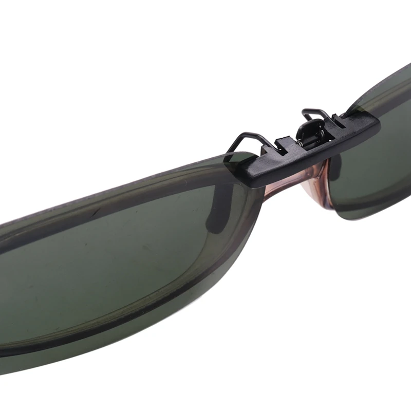 2X Unisex Clar de culoare Verde Închis Lentile Polarizate ochelarii de Soare Clip-On Ochelari de vedere Imagine 1