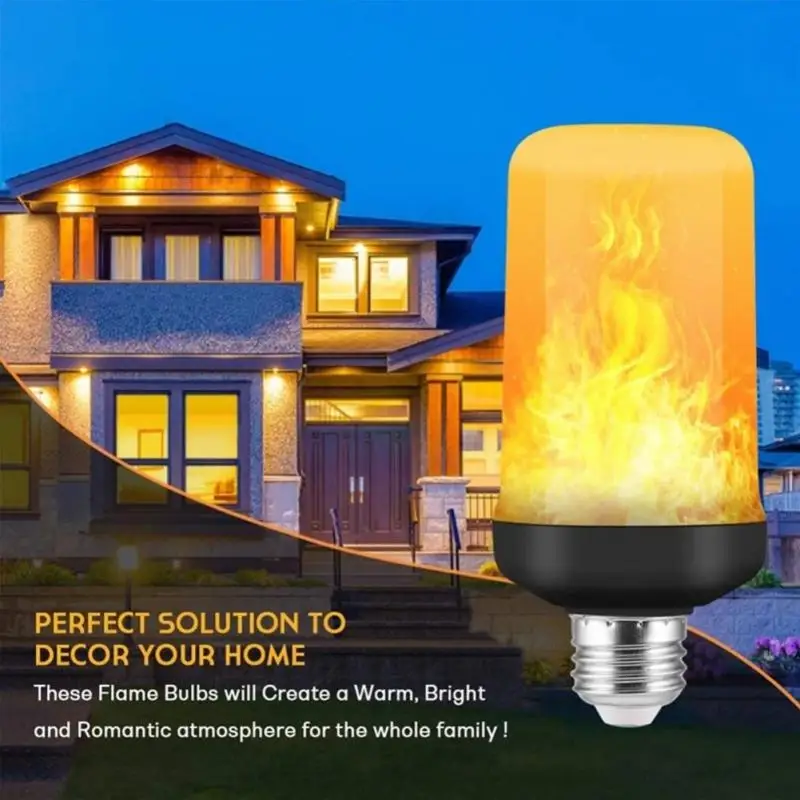 Lampa Led 85-265v Foc Bec Led cu Efect de Flacără Creative Pâlpâie timp de Emulare Lumina de Noapte Led-uri Dinamice, cu Efect de Flacără Porumb Bec Imagine 1