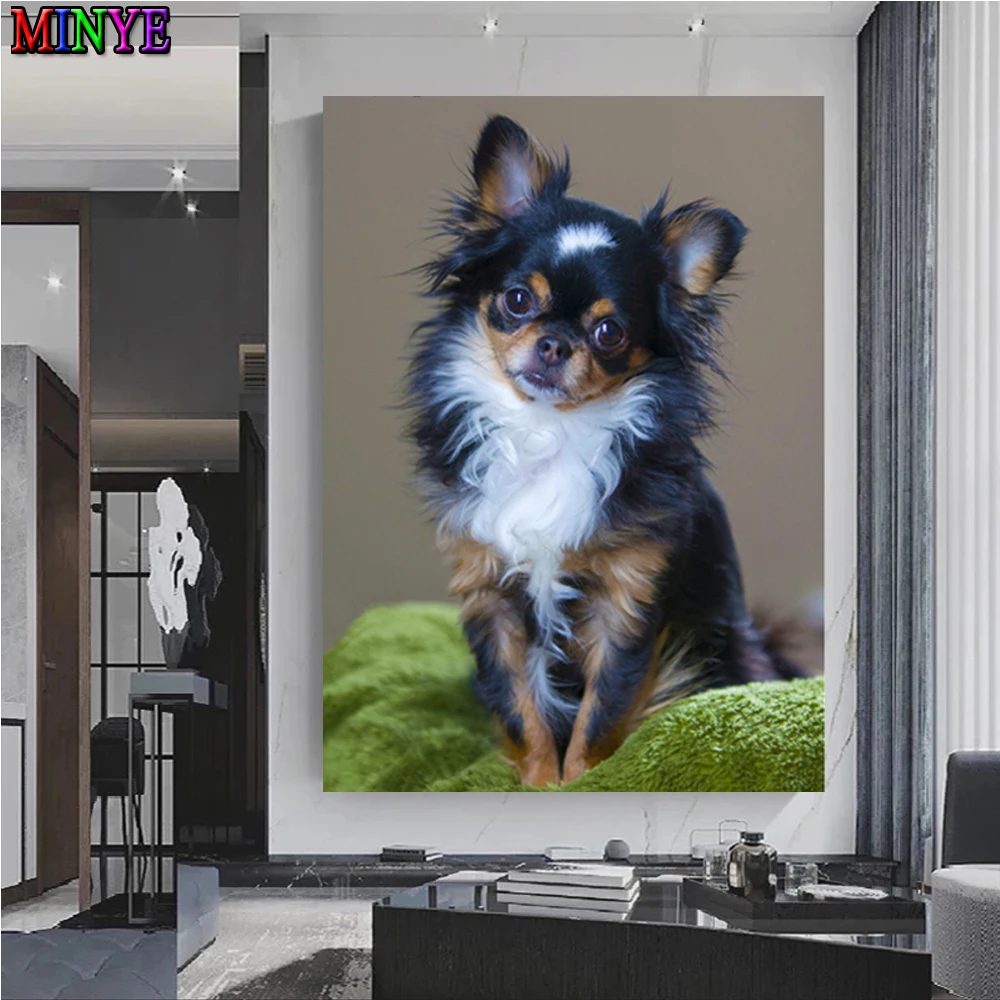 Model Animal 5D Diy Diamant Pictura Diamant Mozaic Chihuahua Imagine De Stras Cruce Cusatura Broderie Câine de Companie Imagine 1