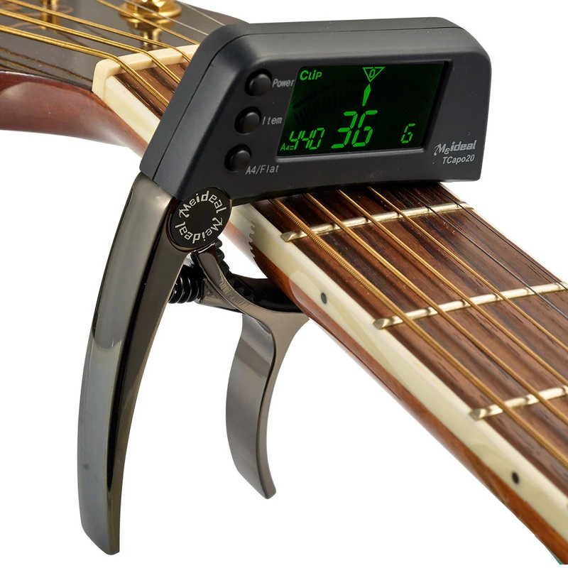 Tuner chitara Clip-on Chromatic Tuner Digital Display LCD Dimensiune Mini Tuner pentru Chitara Acustica, Ukulele Tuner Vioara Accesoriu Imagine 1