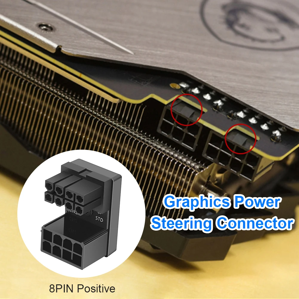 VGA, PSU Adaptor Cot Cap, GPU servodirectie Conector PCI-E ATX 6pini 8pini la 180 de Grade de Rotație Imagine 1