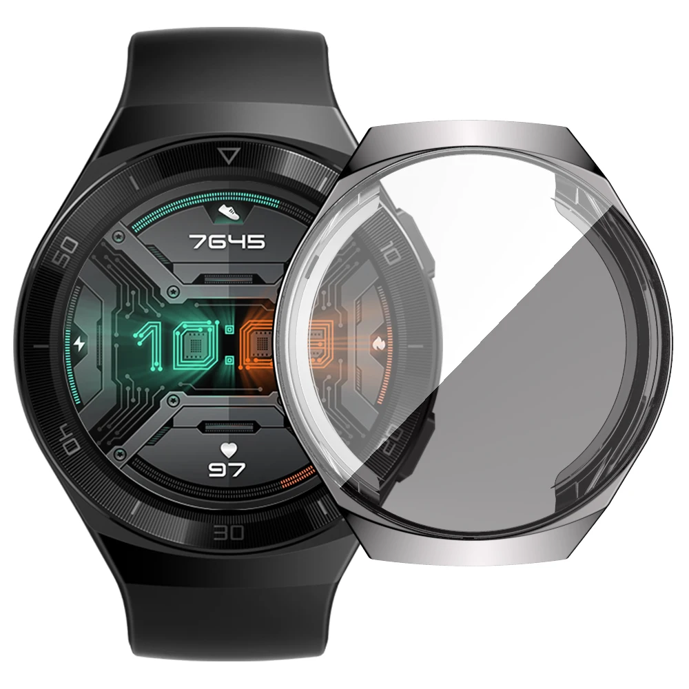 1 BUC 2020 mai Nou TPU Moale Caz Ceas Plin Ceas de Acoperire Placare de Protecție Caz Clar Pentru Huawei Watch GT 2e Ceas Inteligent Accesoriu Imagine 2