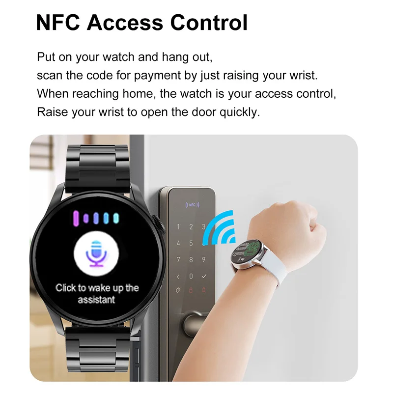 2023 Noi NFC Smart Watch Bărbați Bluetooth Apel Sport Track GPS Ceasuri Femei de Ritm Cardiac ECG PPG Pentru Smartwatch Huawei, Xiaomi Apple Imagine 2
