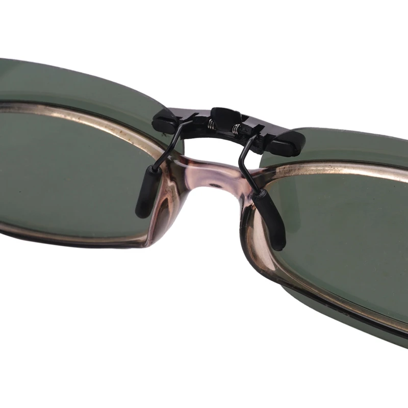 2X Unisex Clar de culoare Verde Închis Lentile Polarizate ochelarii de Soare Clip-On Ochelari de vedere Imagine 2