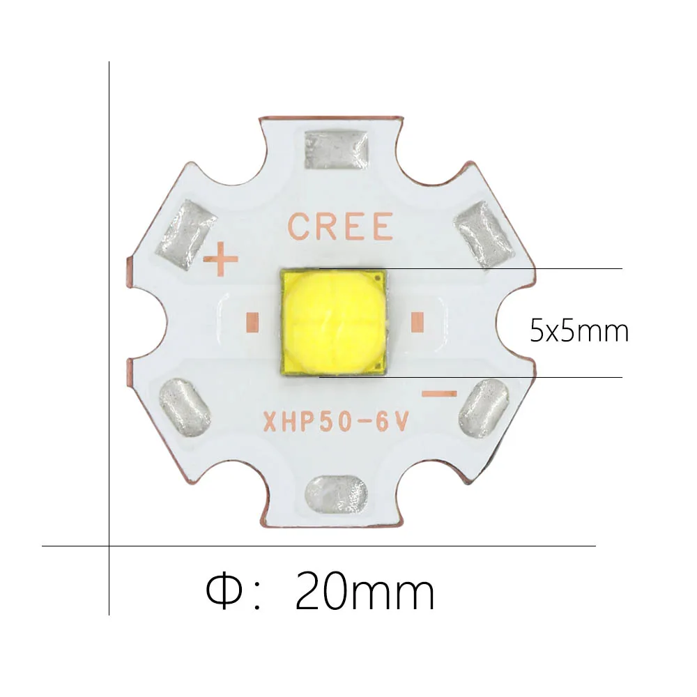 De mare Putere Original CREE Lampa de Șirag de mărgele de Diode Cupru XHP50.2 LED Emitator 6V 2Generation 6000K-6500K 20mm Pentru Lanterna Parte Bec DIY Imagine 2
