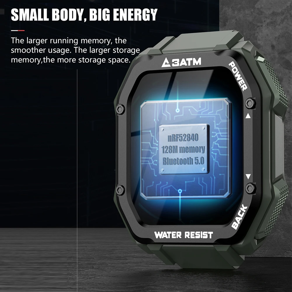 LOKMAT C16 Sport Ceas Inteligent Bărbați Ecran Tactil Rata de Inima tensiunea de Monitorizare de Somn Impermeabil Tracker de Fitness Smartwatch Imagine 2