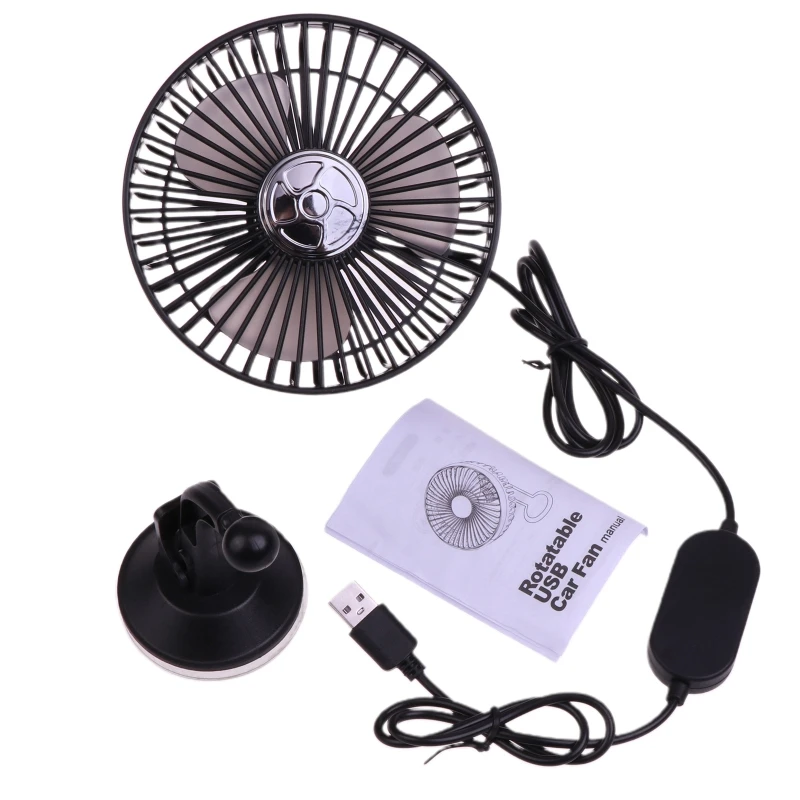 Rotativ 360° USB Fan Masina cu ventuza de Bord Fan Mașină Automată de Răcire Cooler Ventilator Vehicul Ventilator pentru Camping în aer liber Imagine 2