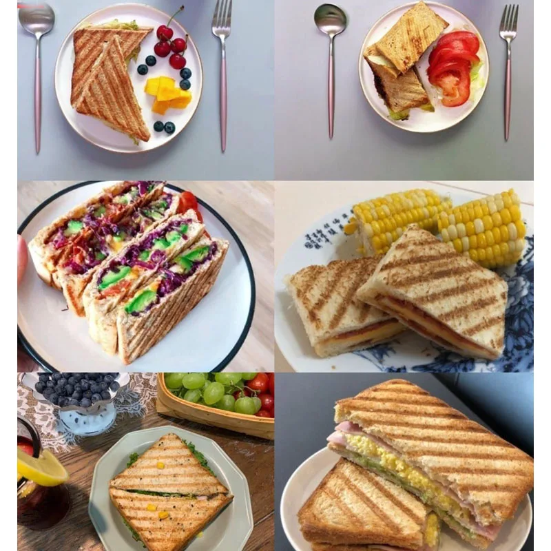 Sandwich Tigăi Vafe, Sandwich-uri Pâine Toast Matrite mic Dejun Tigai Tigai Dublu față-verso, Gaze Naturale, Electrice, Ceramice Sobe Imagine 2