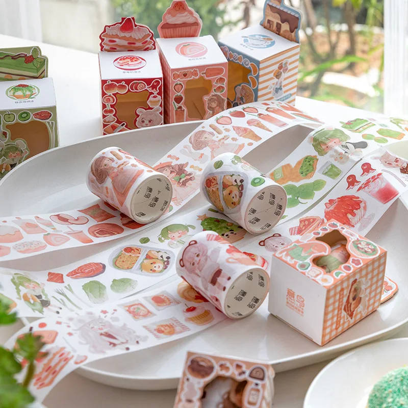Washi Casete Face Alimente Delicioase de Mascare Bandă Washi Autocolante Scrapbooking Adeziv DIY Decorative Papetărie, Rechizite Școlare Imagine 2