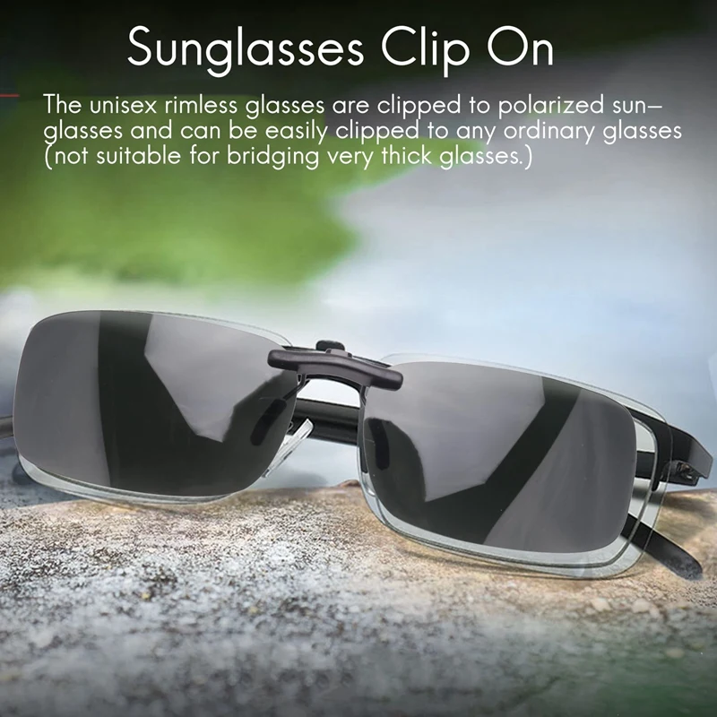 2X Unisex Clar de culoare Verde Închis Lentile Polarizate ochelarii de Soare Clip-On Ochelari de vedere Imagine 3
