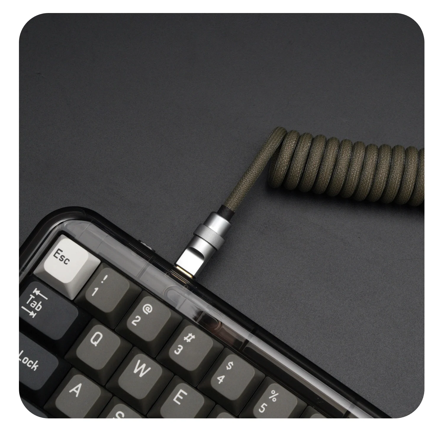 GeekCable tastatura cablu de date MelGeek Mojo68 stralucire retro gri negru din spate Imagine 3