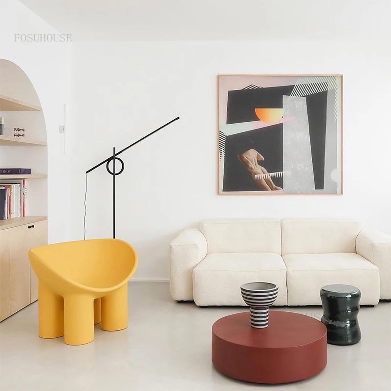 Nordic Designer de Dormitor Scaun de Plastic de Creație de Mobilier de Acasă Leneș Canapea extensibilă pentru Balcon Living Birou de Agrement Spate Canapele Imagine 3
