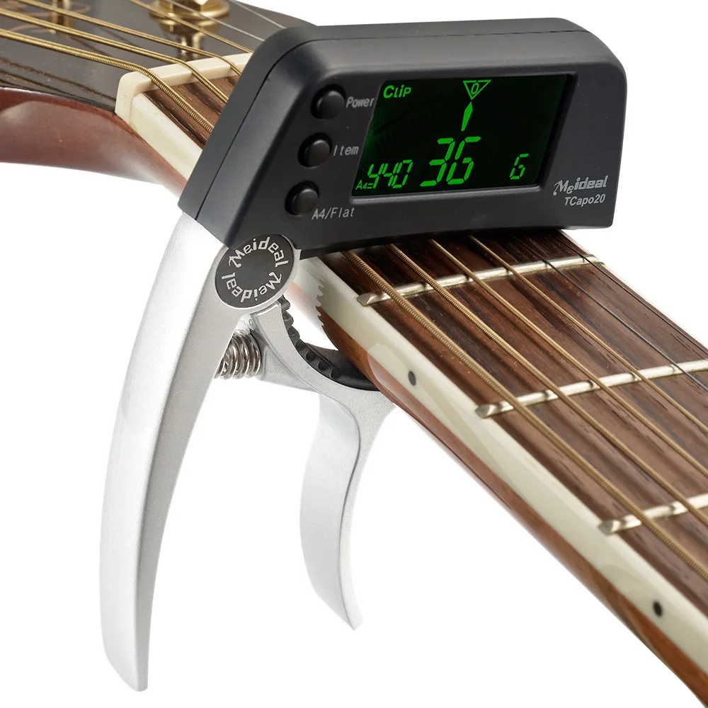 Tuner chitara Clip-on Chromatic Tuner Digital Display LCD Dimensiune Mini Tuner pentru Chitara Acustica, Ukulele Tuner Vioara Accesoriu Imagine 3