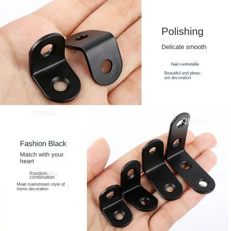 Colțuri Bretele Mobilier Hardware-1buc Oțel Inoxidabil de Sprijin Negru în Formă de L, Suporturi cu Fixare în Unghi Drept Imagine 4