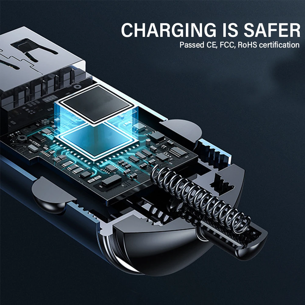 Eficient Type C La USB Universal în condiții de Siguranță Ușor Incarcator Auto Rapid Viteza Mare Compatibilitate 2 Port Telefon Mobil Portabil 45W Imagine 4