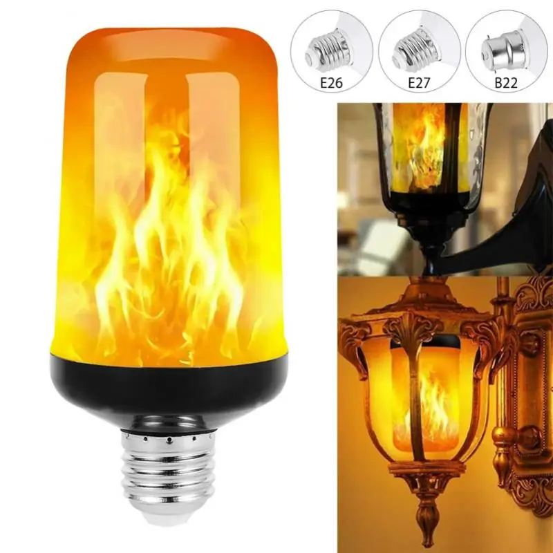 Lampa Led 85-265v Foc Bec Led cu Efect de Flacără Creative Pâlpâie timp de Emulare Lumina de Noapte Led-uri Dinamice, cu Efect de Flacără Porumb Bec Imagine 4