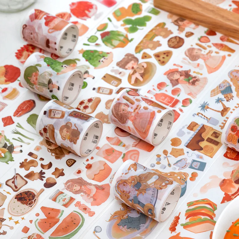 Washi Casete Face Alimente Delicioase de Mascare Bandă Washi Autocolante Scrapbooking Adeziv DIY Decorative Papetărie, Rechizite Școlare Imagine 4