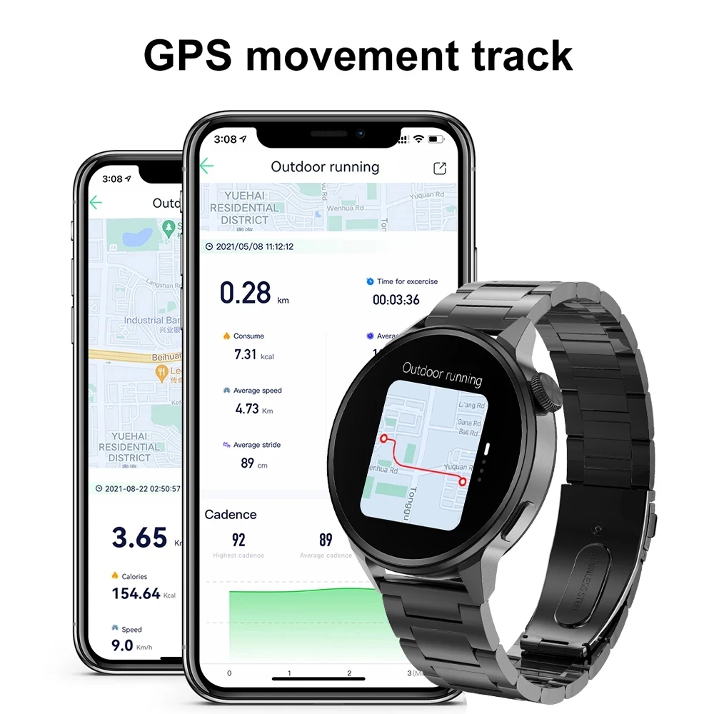 2023 Noi NFC Smart Watch Bărbați Bluetooth Apel Sport Track GPS Ceasuri Femei de Ritm Cardiac ECG PPG Pentru Smartwatch Huawei, Xiaomi Apple Imagine 5