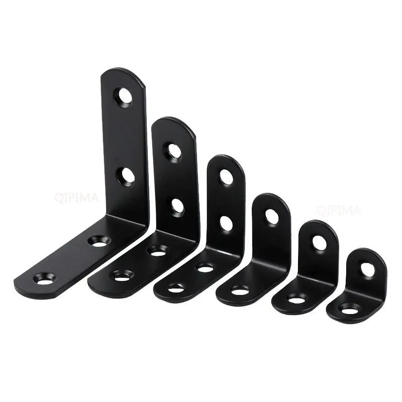 Colțuri Bretele Mobilier Hardware-1buc Oțel Inoxidabil de Sprijin Negru în Formă de L, Suporturi cu Fixare în Unghi Drept Imagine 5
