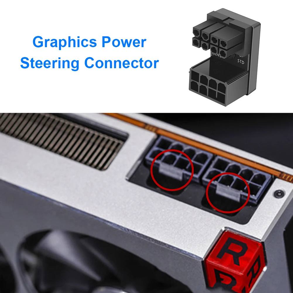 VGA, PSU Adaptor Cot Cap, GPU servodirectie Conector PCI-E ATX 6pini 8pini la 180 de Grade de Rotație Imagine 5